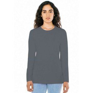 NWT AMERICAN APPAREL FINE JERSEY CLASSIC LONG SLEEVE T-SHIRT‎ ASPHALT XL